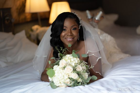 bride on bed