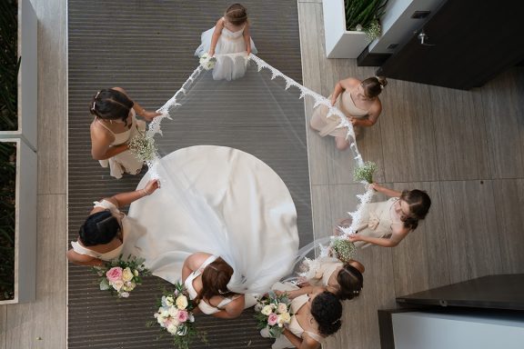 bride and bridesmaid 