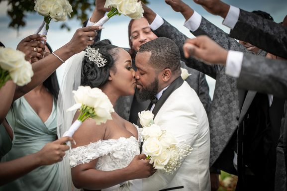 bride and groom first look