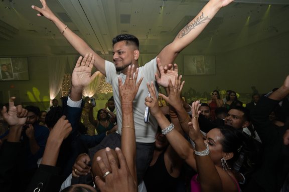 Indian groom at reception